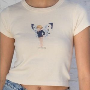 RARE brandy Melville baby tee. One size. Never worn